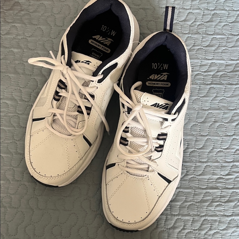 Avia Men's White and Navy Athletic Shoes